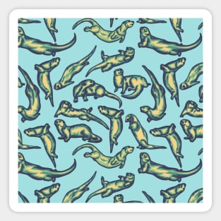 Playful Otters All Over Print Magnet